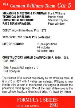 1991 Carms Formula 1 #14 Nigel Mansell Back