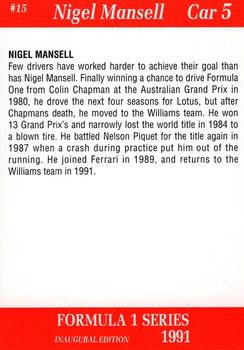 1991 Carms Formula 1 #15 Nigel Mansell Back
