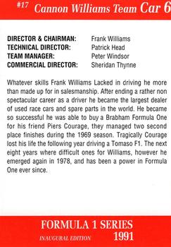1991 Carms Formula 1 #17 Riccardo Patrese Back