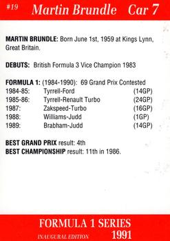 1991 Carms Formula 1 #19 Martin Brundle Back