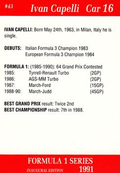 1991 Carms Formula 1 #43 Ivan Capelli Back