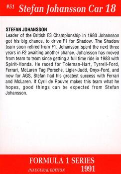 1991 Carms Formula 1 #51 Stefan Johansson Back