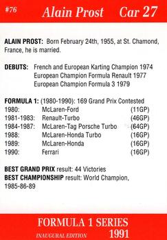 1991 Carms Formula 1 #76 Alain Prost Back