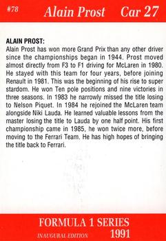 1991 Carms Formula 1 #78 Alain Prost Back