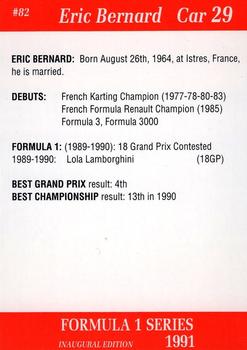 1991 Carms Formula 1 #82 Eric Bernard Back