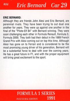 1991 Carms Formula 1 #84 Eric Bernard Back