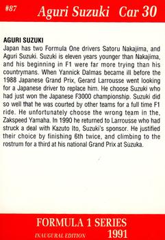 1991 Carms Formula 1 #87 Aguri Suzuki Back