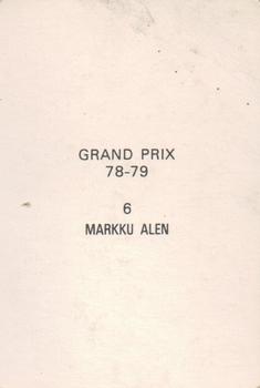 1978-79 Grand Prix  #6 Markku Alen Back