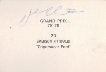 1978-79 Grand Prix  #20 Emerson Fittipaldi Back