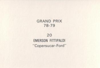 1978-79 Grand Prix  #20 Emerson Fittipaldi Back