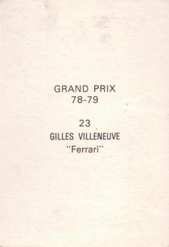 1978-79 Grand Prix  #23 Gilles Villeneuve Back