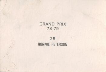 1978-79 Grand Prix  #28 Ronnie Peterson Back