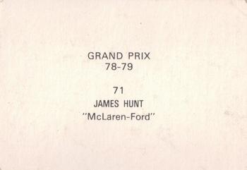 1978-79 Grand Prix  #71 James Hunt Back