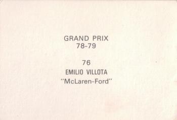 1978-79 Grand Prix  #76 Emilio de Villota Back