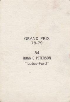 1978-79 Grand Prix  #84 Ronnie Peterson Back