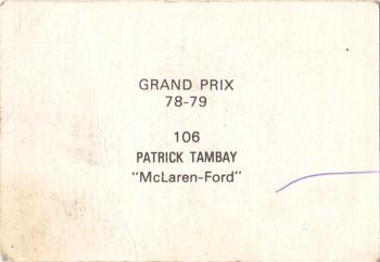 1978-79 Grand Prix  #106 Patrick Tambay Back