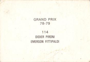 1978-79 Grand Prix  #114 Didier Pironi / Emerson Fittipaldi Back