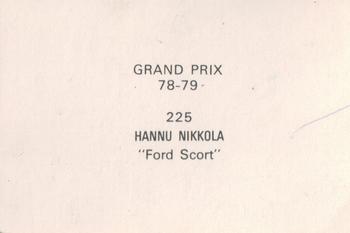 1978-79 Grand Prix  #225 Hannu Mikkola Back