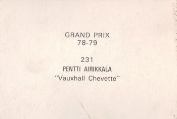 1978-79 Grand Prix  #231 Pentti Airikkala Back