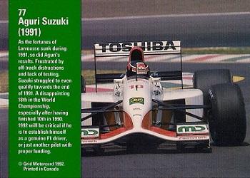 1992 Grid Formula 1 #77 Aguri Suzuki Back