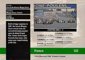 1992 Grid Formula 1 #123 France Track Back