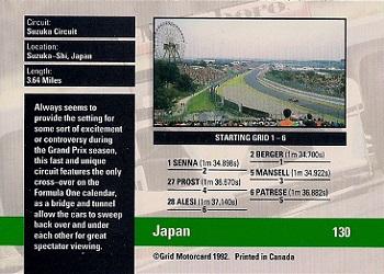 1992 Grid Formula 1 #130 Japan Track Back