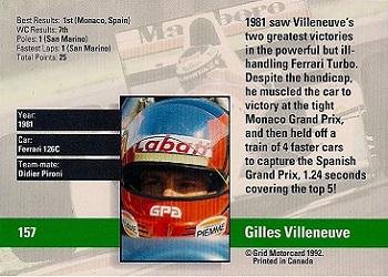 1992 Grid Formula 1 #157 Villeneuve/Ferrari 126C Back