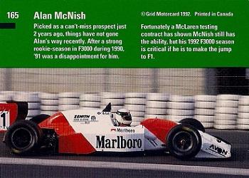 1992 Grid Formula 1 #165 Alan McNish Back