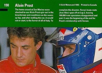 1992 Grid Formula 1 #190 April 28, 1991/Prost/San Marino Back