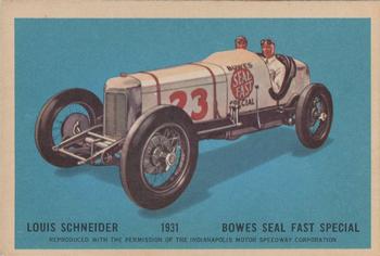 1960 Parkhurst Hawes Wax Indianapolis Speedway Winners (V338-2) #19 Louis Schneider Front