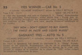 1960 Parkhurst Hawes Wax Indianapolis Speedway Winners (V338-2) #23 Kelly Petillo Back