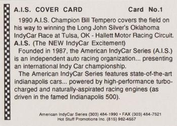 1991 Langenberg Hot Stuff American IndyCar Series #1 Cover Card Back