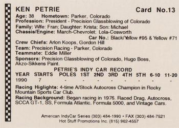 1991 Langenberg Hot Stuff American IndyCar Series #13 Ken Petrie Back