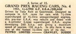1962 Petpro Limited Grand Prix Racing Cars #4 Tony Rolt Back