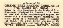 1962 Petpro Limited Grand Prix Racing Cars #16 Mike Hawthorn Back