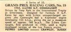 1962 Petpro Limited Grand Prix Racing Cars #19 Tony Rolt Back