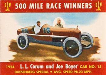 1954 Stark and Wetzel Indy Winners #1924 Joe Boyer / L.L. Corum Front