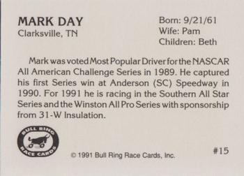 1991 Bull Ring #15 Mark Day Back