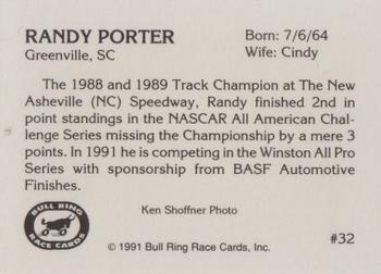 1991 Bull Ring #32 Randy Porter Back