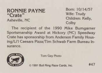 1991 Bull Ring #47 Ronnie Payne Back