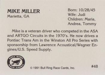 1991 Bull Ring #48 Mike Miller Back