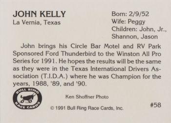1991 Bull Ring #58 John Kelly Back