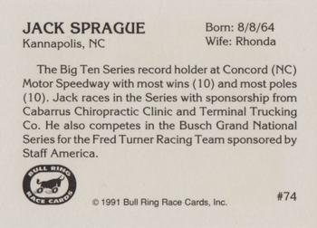 1991 Bull Ring #74 Jack Sprague Back