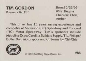 1991 Bull Ring #86 Tim Gordon Back