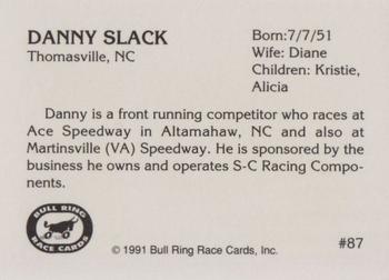 1991 Bull Ring #87 Danny Slack Back