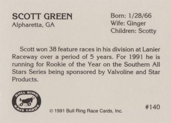 1991 Bull Ring #140 Scott Green Back