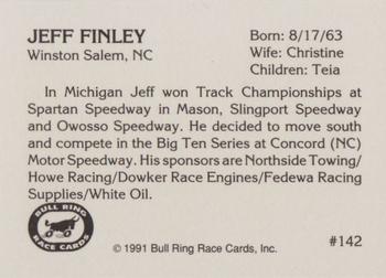 1991 Bull Ring #142 Jeff Finley Back