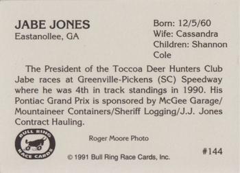 1991 Bull Ring #144 Jabe Jones Back