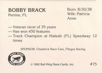 1992 Bull Ring #75 Bobby Brack Back