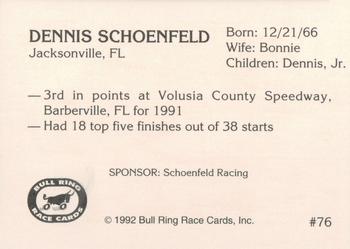 1992 Bull Ring #76 Dennis Schoenfeld Back